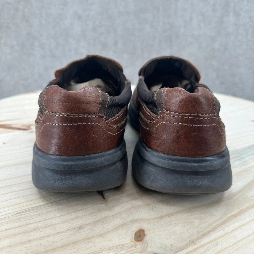 Clarks Bradley Step Loafers Mens 12 Brown Leather Comfort Casual Slip On Shoes